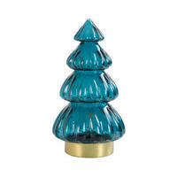 LED-TISCHLEUCHTE 15/15/28 cm   - Blau, Basics, Glas (15/15/28cm) - Light & Living