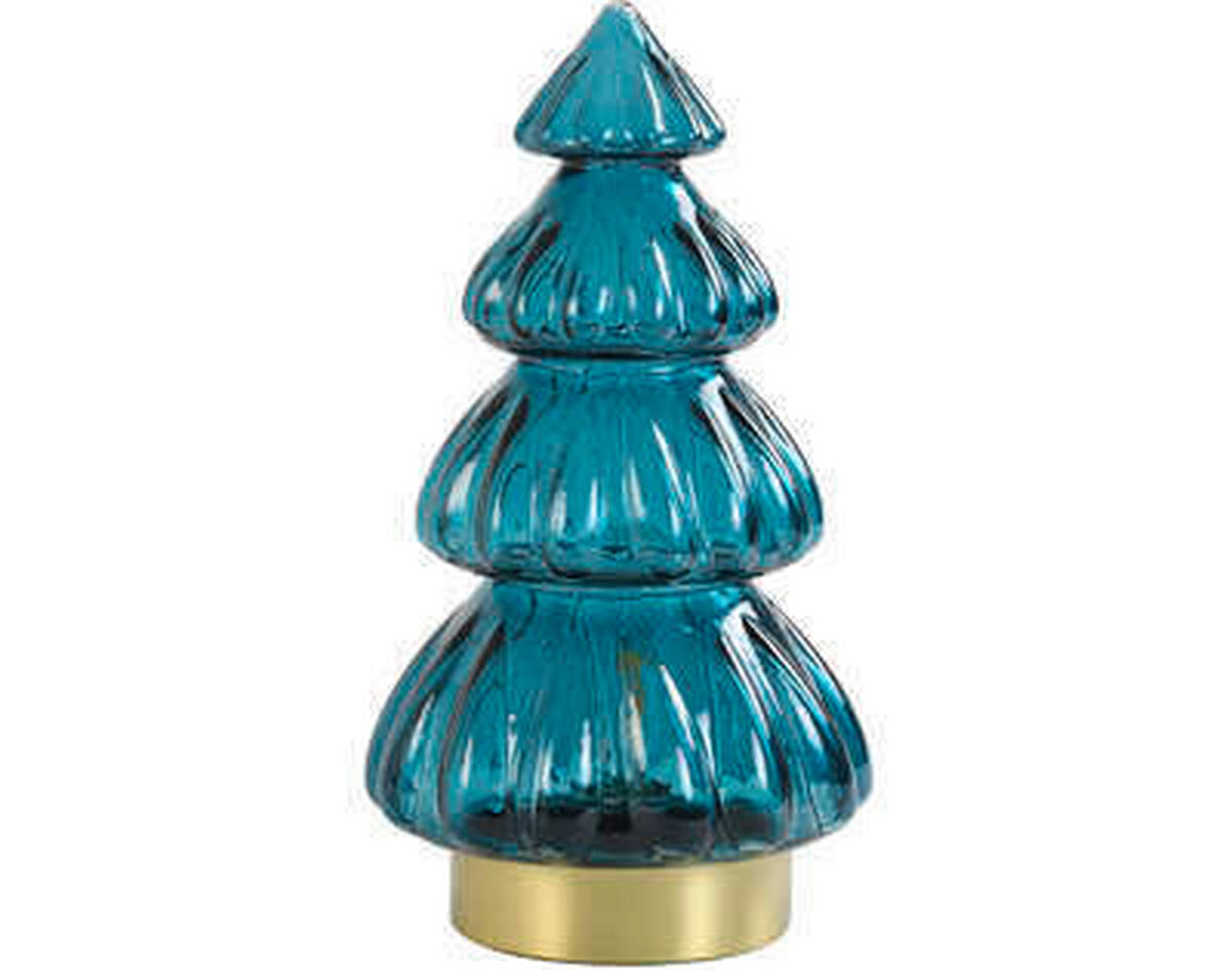 LED-TISCHLEUCHTE 15/15/28 cm   - Blau, Basics, Glas (15/15/28cm) - Light & Living