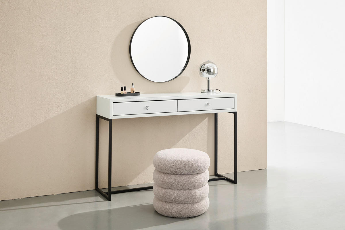 SCHMINKTISCH Schwarz, Weiß  - Schwarz/Weiß, Design, Glas/Holzwerkstoff (120/35/80cm) - Novel