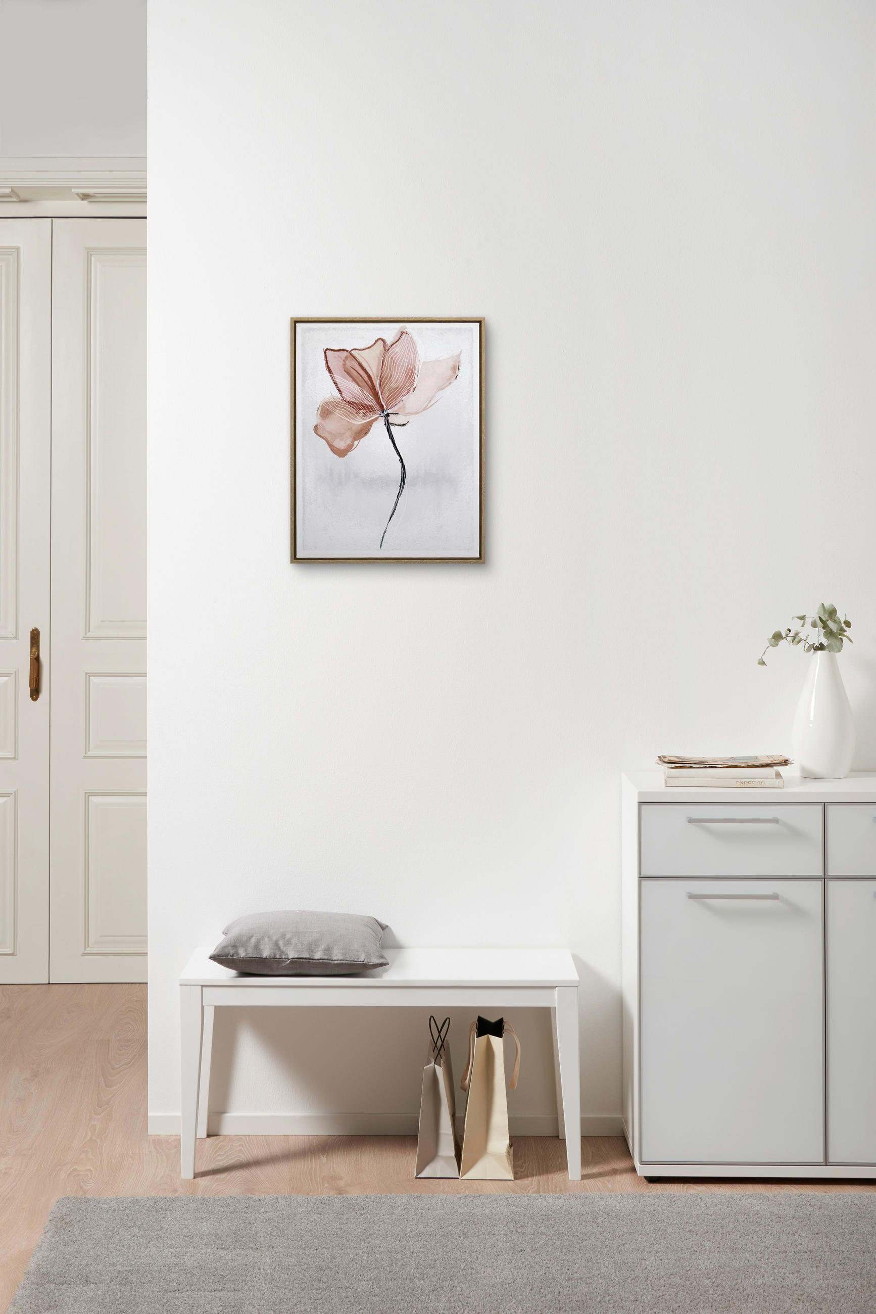 UMETNIŠKI POTISK 40/50 cm - svetlo rjava/oranžna, Basics, umetna masa/tekstil (40/50cm) - Monee