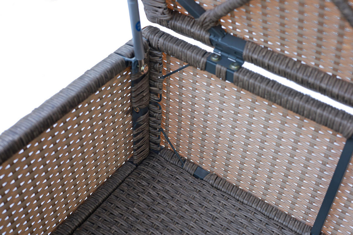 LOUNGE GARNITURA   drvo, metal, plastika, tekstil  siva, boje bagrema, tamno siva    - siva/boje bagrema, Moderno, drvo/metal (113/72/62,5cm) - Ambia Garden