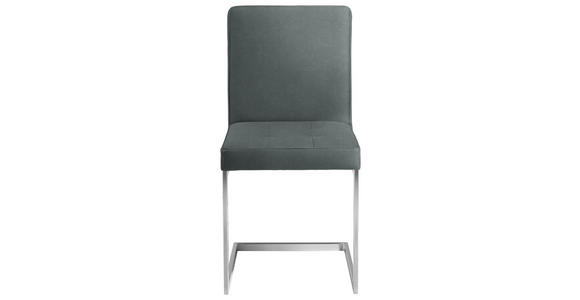 SCHWINGSTUHL in Stahl Mikrofaser - Edelstahlfarben/Dunkelgrau, Design, Textil/Metall (45/91/58cm) - Moderano