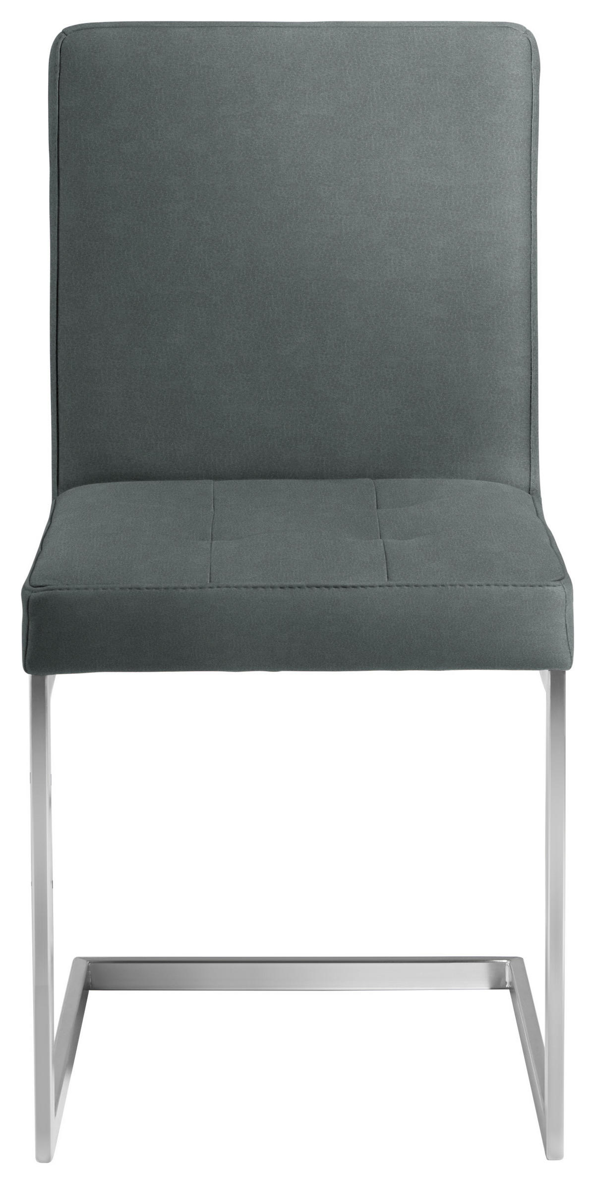 SCHWINGSTUHL  in Stahl Mikrofaser  - Edelstahlfarben/Dunkelgrau, Design, Textil/Metall (45/91/58cm) - Moderano