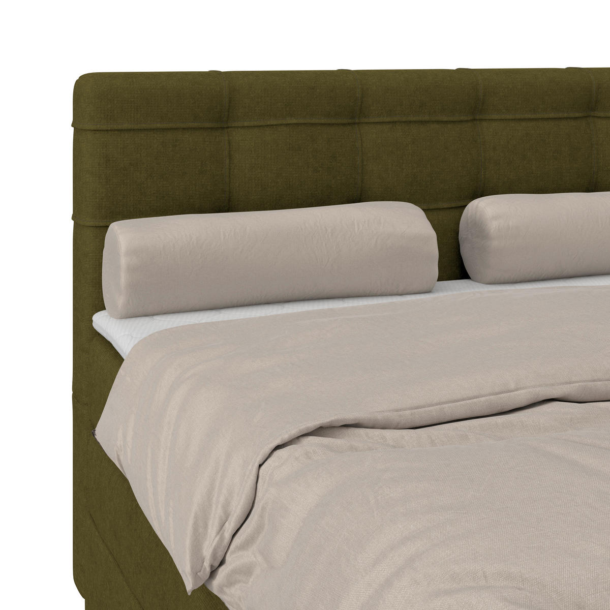 BOXSPRINGBETT 140/200 cm,  in Grün, H3 = fest  - Schwarz/Grün, KONVENTIONELL, Kunststoff/Textil (140/200cm)