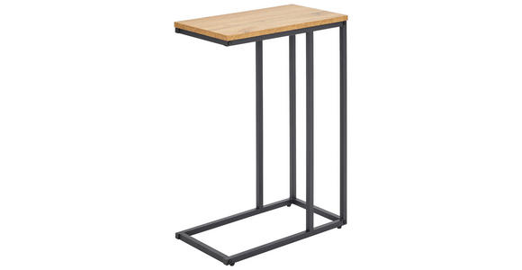 BEISTELLTISCH rechteckig Eichefarben, Schwarz  - Eichefarben/Schwarz, Basics, Holzwerkstoff/Metall (45/25/64cm) - Xora