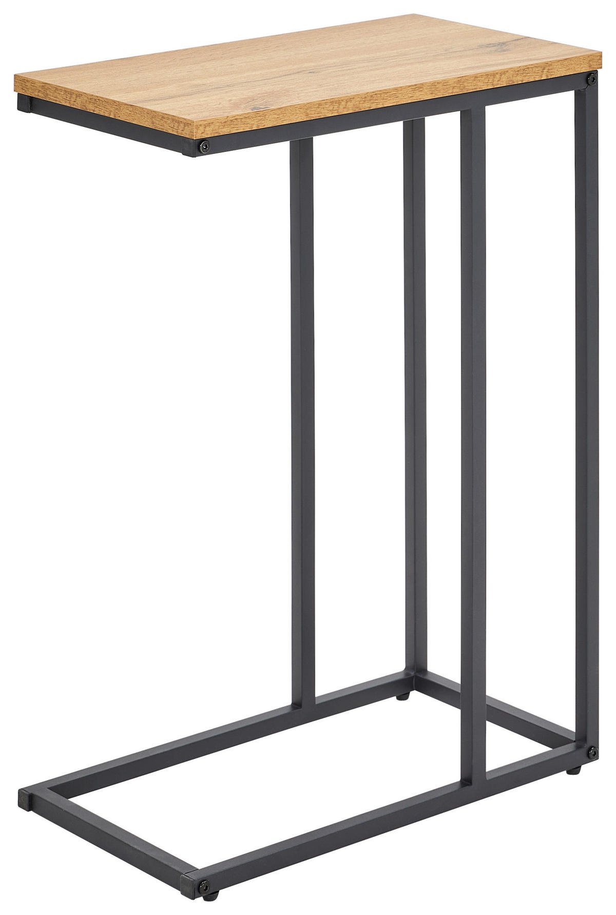 KISASZTAL fém, faalapú anyag 45/25/64 cm  - fekete/tölgyfa, Basics, faalapú anyag/fém (45/25/64cm) - Xora