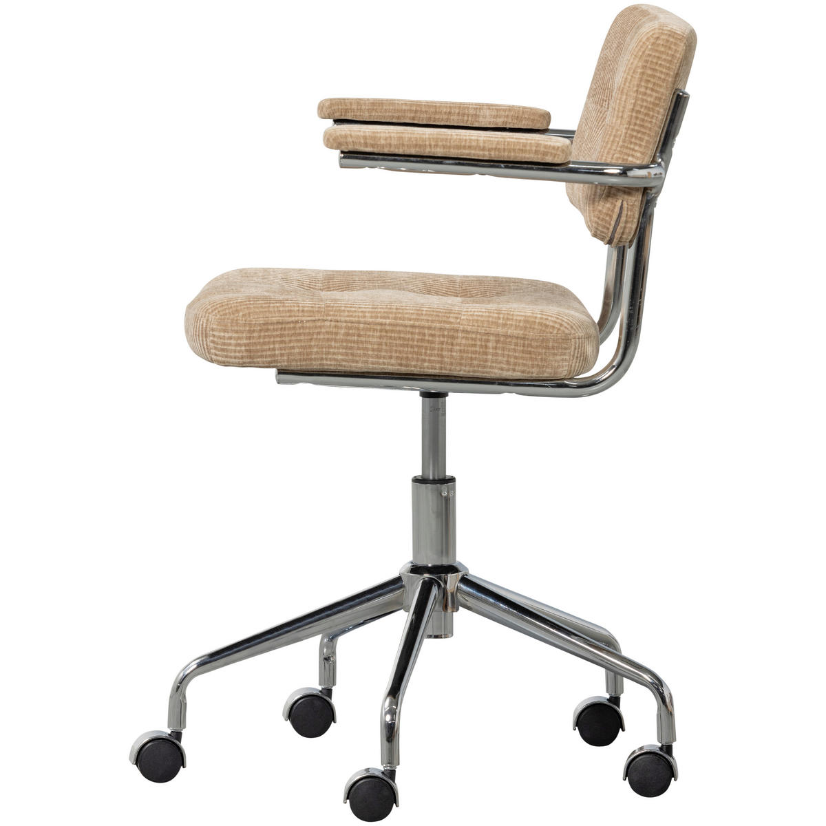 DREHSTUHL  in gerippt Sandfarben  - Sandfarben/Chromfarben, MODERN, Kunststoff/Textil (54/87/60cm) - Livetastic