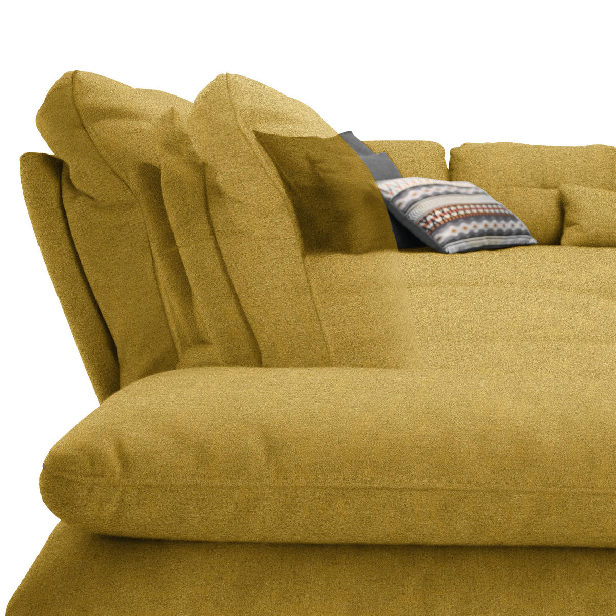 ECKSOFA in Flachgewebe Hellgrün  - Schwarz/Hellgrün, Design, Textil/Metall (344/271cm) - Chilliano