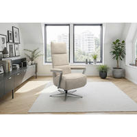RELAXSESSEL TV VARIO COMFORT E M2 Chenille Kopfteilverstellung, Rücken echt    - Sandfarben/Silberfarben, Basics, Textil/Metall (70/126/85cm) - Sit & More