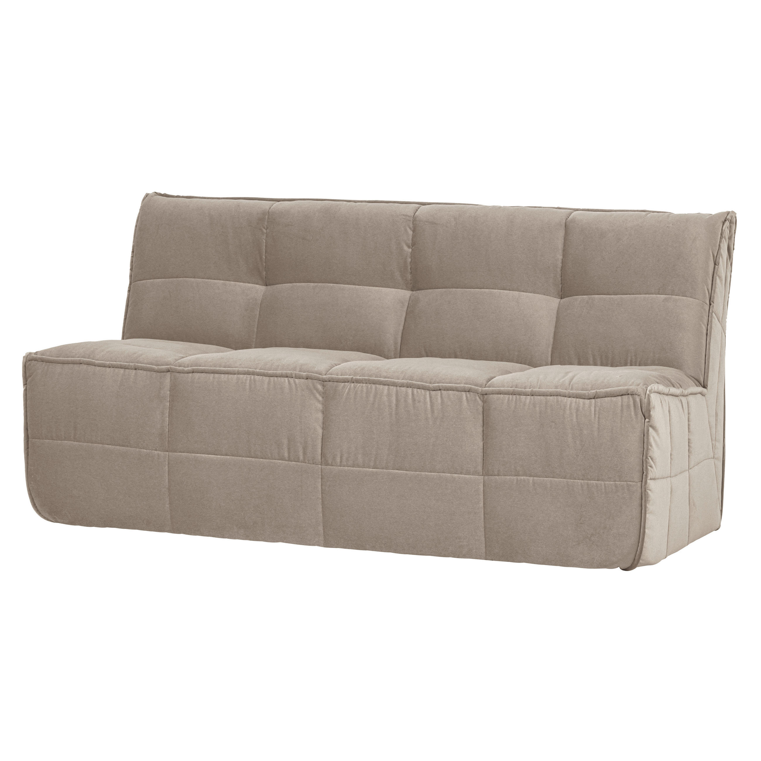 SITZBANK 164/86/75 cm Samt Taupe Kunststoff  - Taupe/Schwarz, MODERN, Kunststoff/Textil (164/86/75cm) - Livetastic