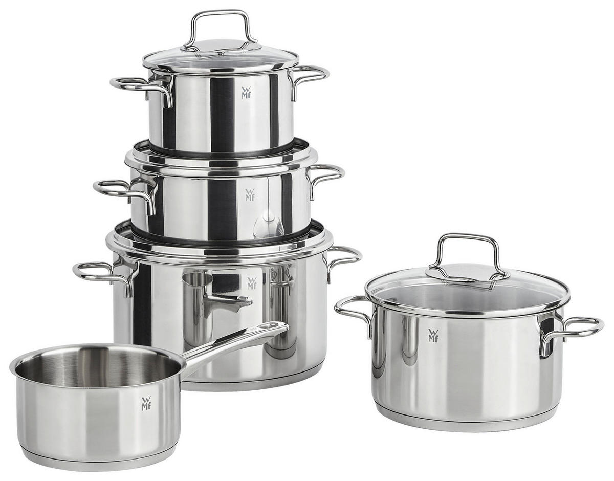 KOCHTOPFSET ASTORIA 5-teilig  - Edelstahlfarben, Basics, Glas/Metall - WMF