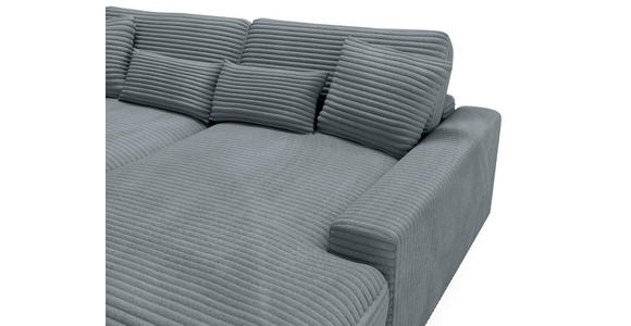 BIGSOFA Cord Grau  - Schwarz/Grau, MODERN, Kunststoff/Textil (230/85/190cm) - Carryhome