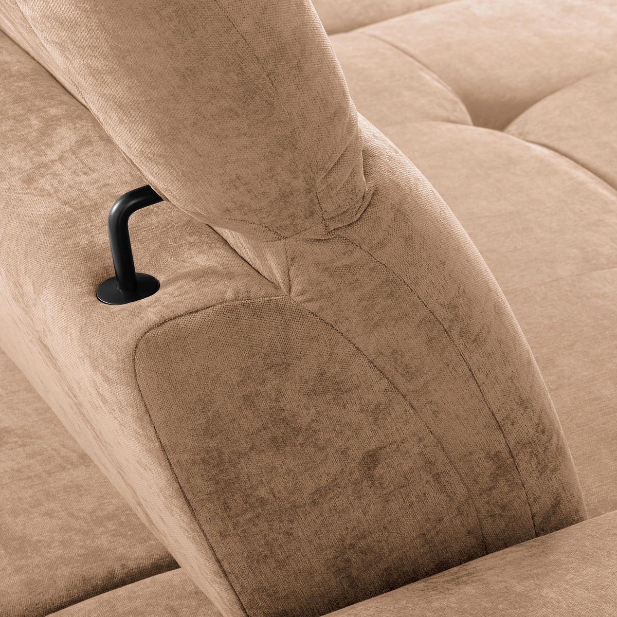 ECKSOFA 195/268 cm PRADO in Webstoff Rotbraun Bettkasten, Kopfteilverstellung, Sitztiefenverstellung  195/268 cm  - Rotbraun/Schwarz, Design, Textil/Metall (195/268cm) - Livetastic