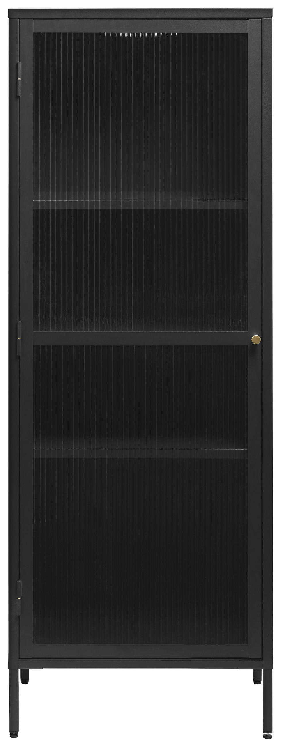 VITRINSKÅP svart, guldfärgad  58/160/40 cm  - svart/guldfärgad, Design, metall/glas (58/160/40cm) - Lomoco