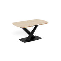 MATBORD svart, sandfärgad rektangulär  utdragbar  - sandfärgad/svart, Klassisk, metall/keramik (160-240/90/77cm) - Best Price