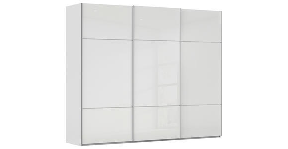 SCHWEBETÜRENSCHRANK  in Grau, Weiß  - Alufarben/Weiß, KONVENTIONELL, Glas/Holzwerkstoff (242/223/68cm) - Novel