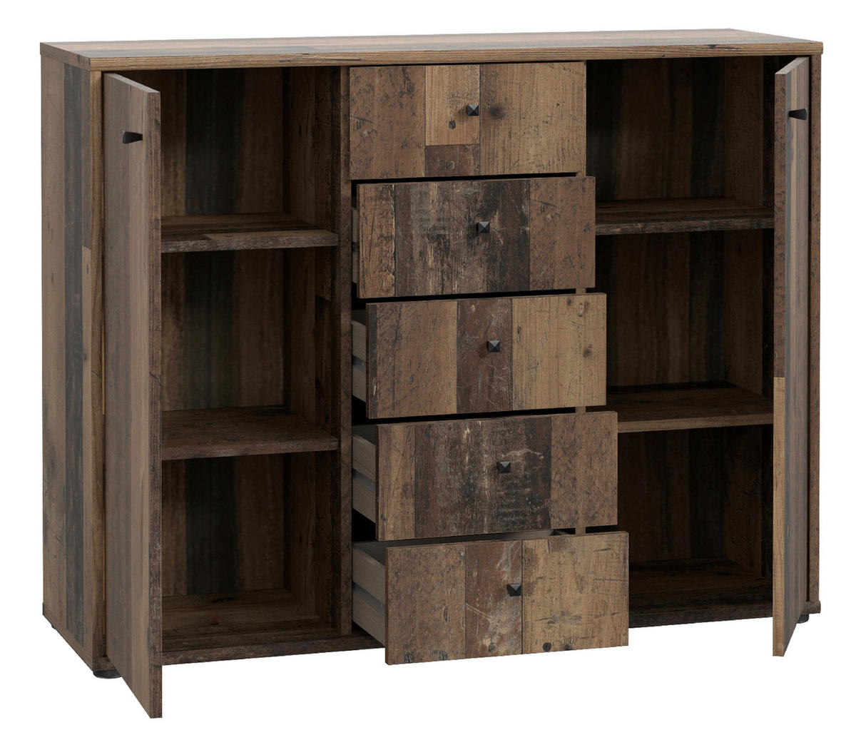 KOMMODE 108,8/85,5/34,8 cm  in Dunkelbraun, Graubraun  - Dunkelbraun/Graubraun, Design, Holzwerkstoff (108,8/85,5/34,8cm)