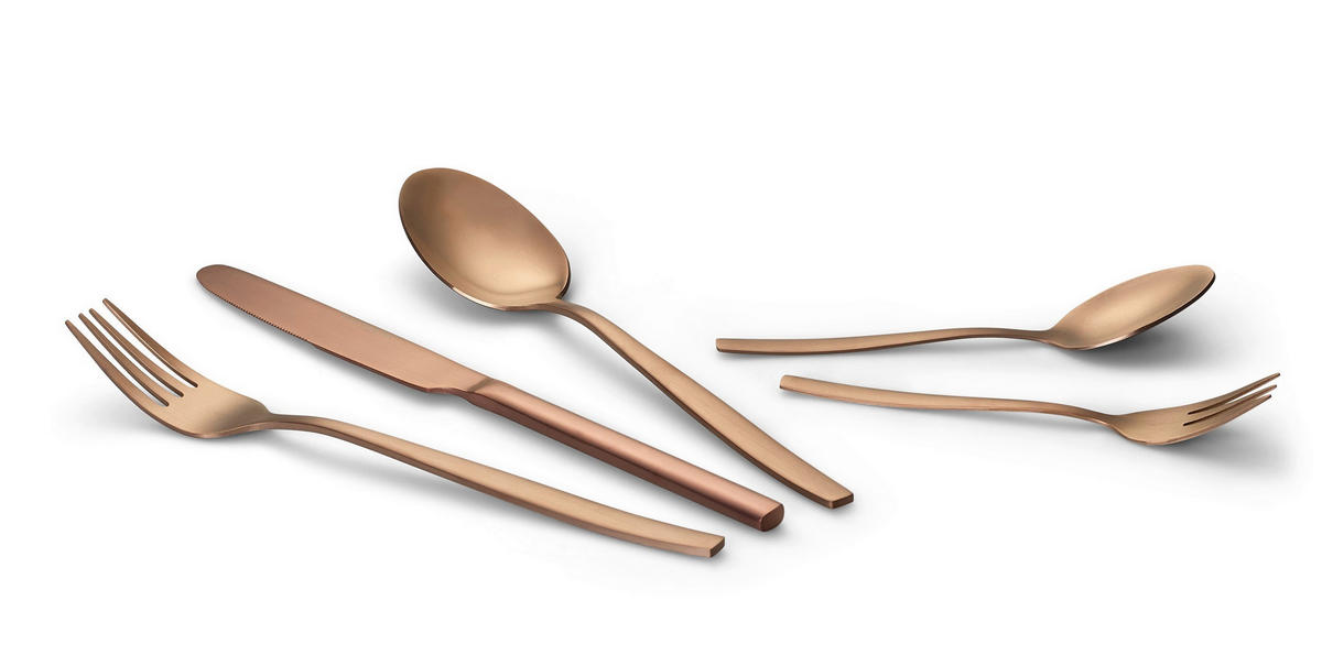 BESTECKSET Tavira 30-teilig Edelstahl  - Bronzefarben, Basics, Metall (1,22kg) - Echtwerk