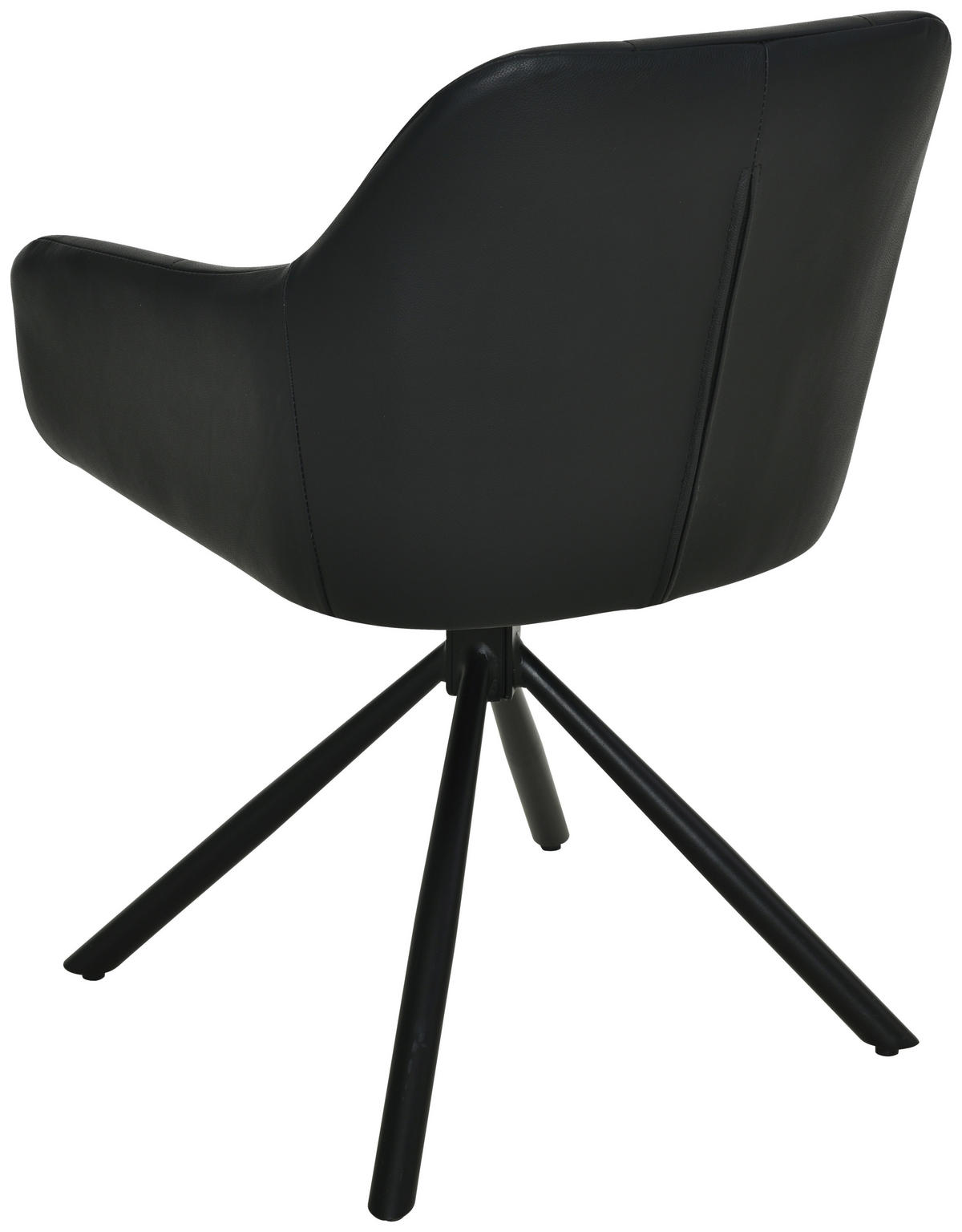 ARMLEHNSTUHL  in Eisen Echtleder pigmentiert  - Schwarz, Basics, Leder/Holz (56/82/59cm) - Livetastic