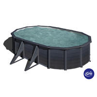 POOL-SET 2024 500/300/120 cm  - Grau, KONVENTIONELL, Holzwerkstoff (500/300/120cm) - Gre