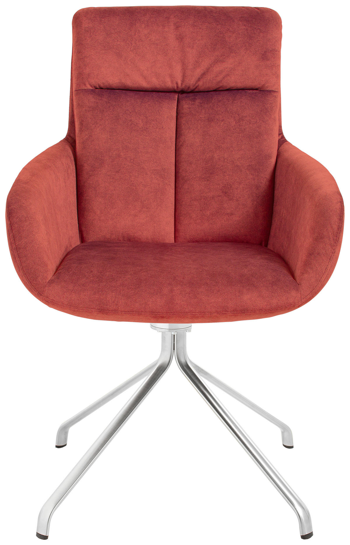 ARMLEHNSTUHL  in Edelstahl Velours  - Edelstahlfarben/Rostfarben, Design, Textil/Metall (61/90/64cm) - Venjakob