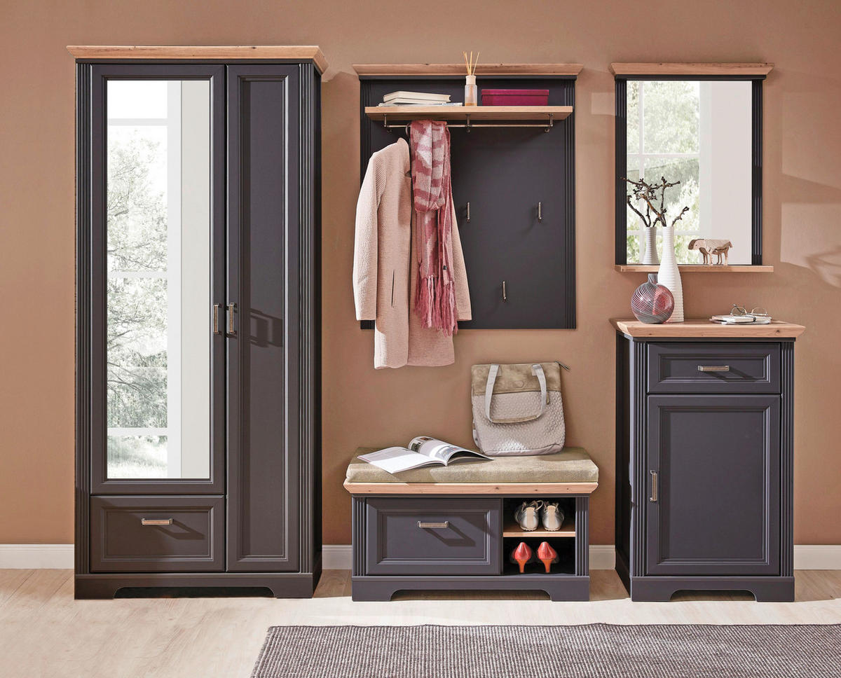 BOTNÍK, barvy grafitu, barvy dubu, 65/102/41 cm - šedá/barvy dubu, Romantický / Rustikální, kov/kompozitní dřevo (65/102/41cm) - Landscape