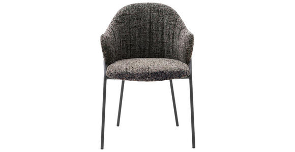 ARMLEHNSTUHL  in beflockt  - Anthrazit/Schwarz, Design, Textil/Metall (55/84/55cm) - Belluti