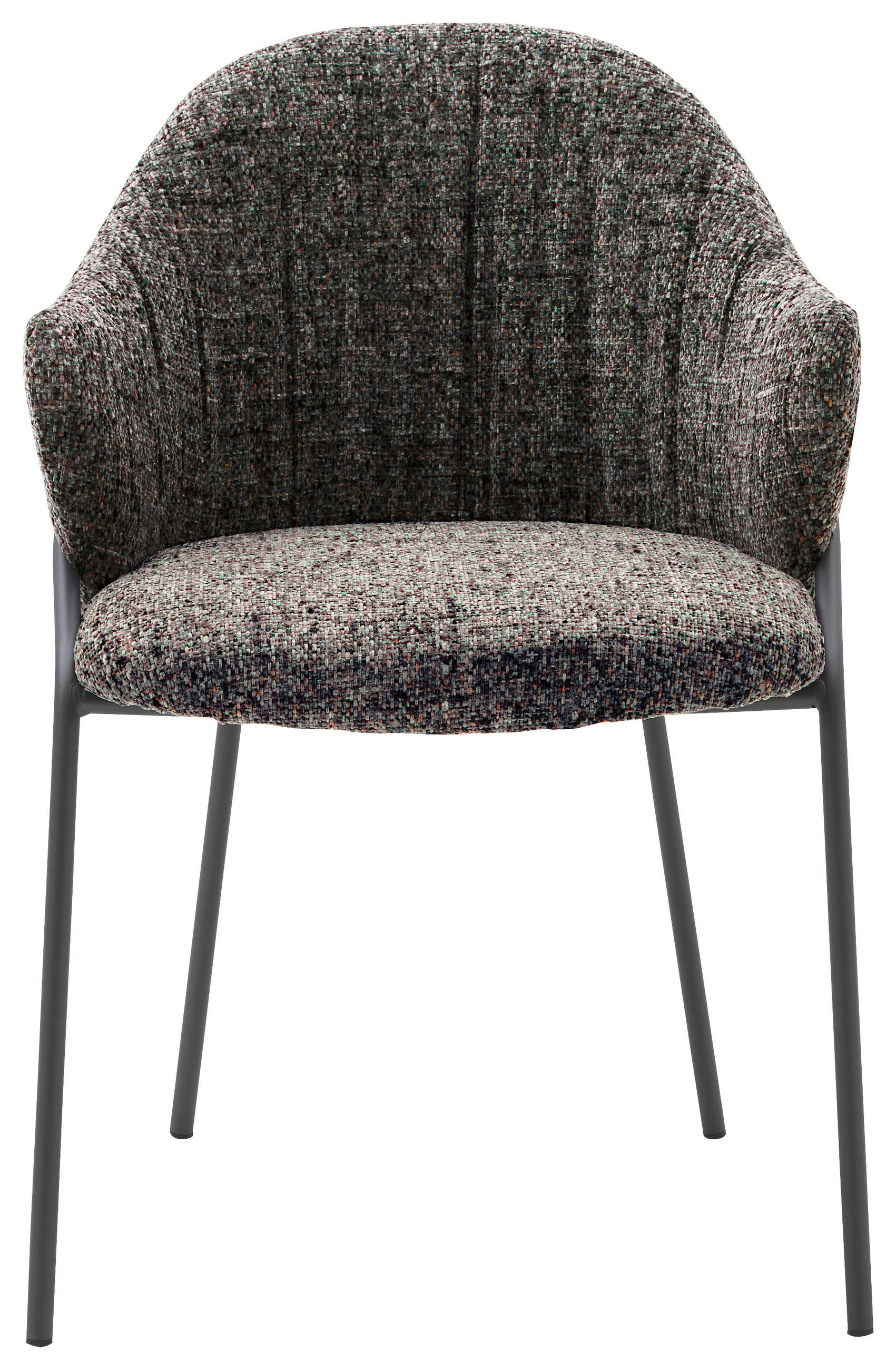 ARMLEHNSTUHL  in beflockt  - Anthrazit/Schwarz, Design, Textil/Metall (55/84/55cm) - Emilio Belluti