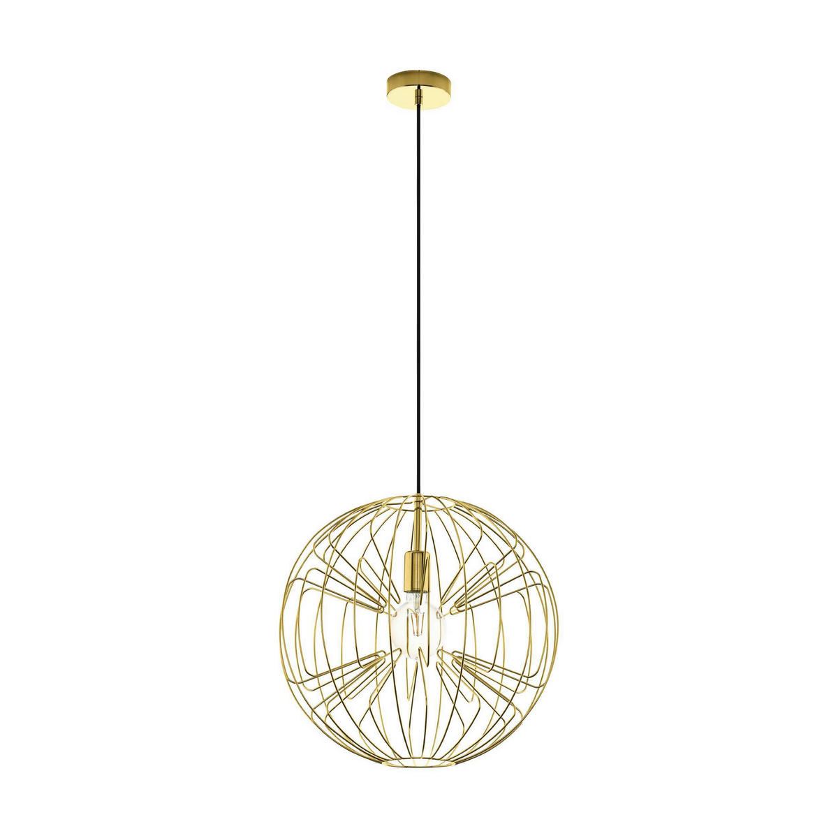 HÄNGLAMPA Okinzuri 45/110 cm  - mässingsfärgad/svart, Design, metall (45/110cm) - Eglo