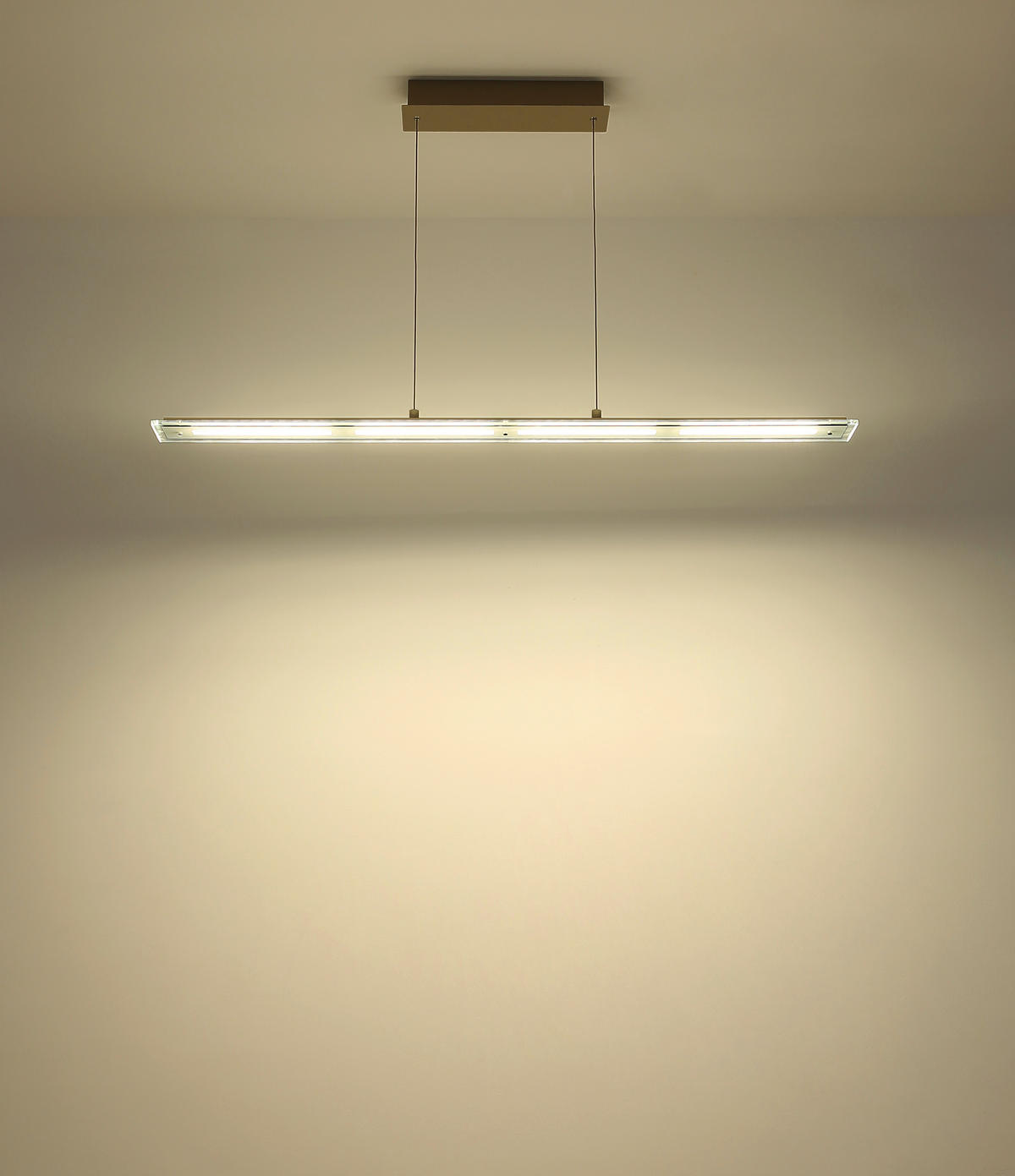 LED-HÄNGELEUCHTE Novak 115/9/150 cm  - Sandfarben/Klar, Design, Glas/Kunststoff (115/9/150cm) - Globo