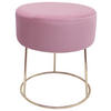 HOCKER Samt Rosa  - Goldfarben/Rosa, Design, Textil/Metall (35,5/40,5/35,5cm) - Echtwerk