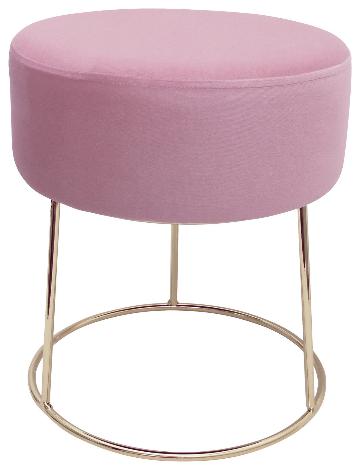 HOCKER Samt Rosa  - Goldfarben/Rosa, Design, Textil/Metall (35,5/40,5/35,5cm) - Echtwerk