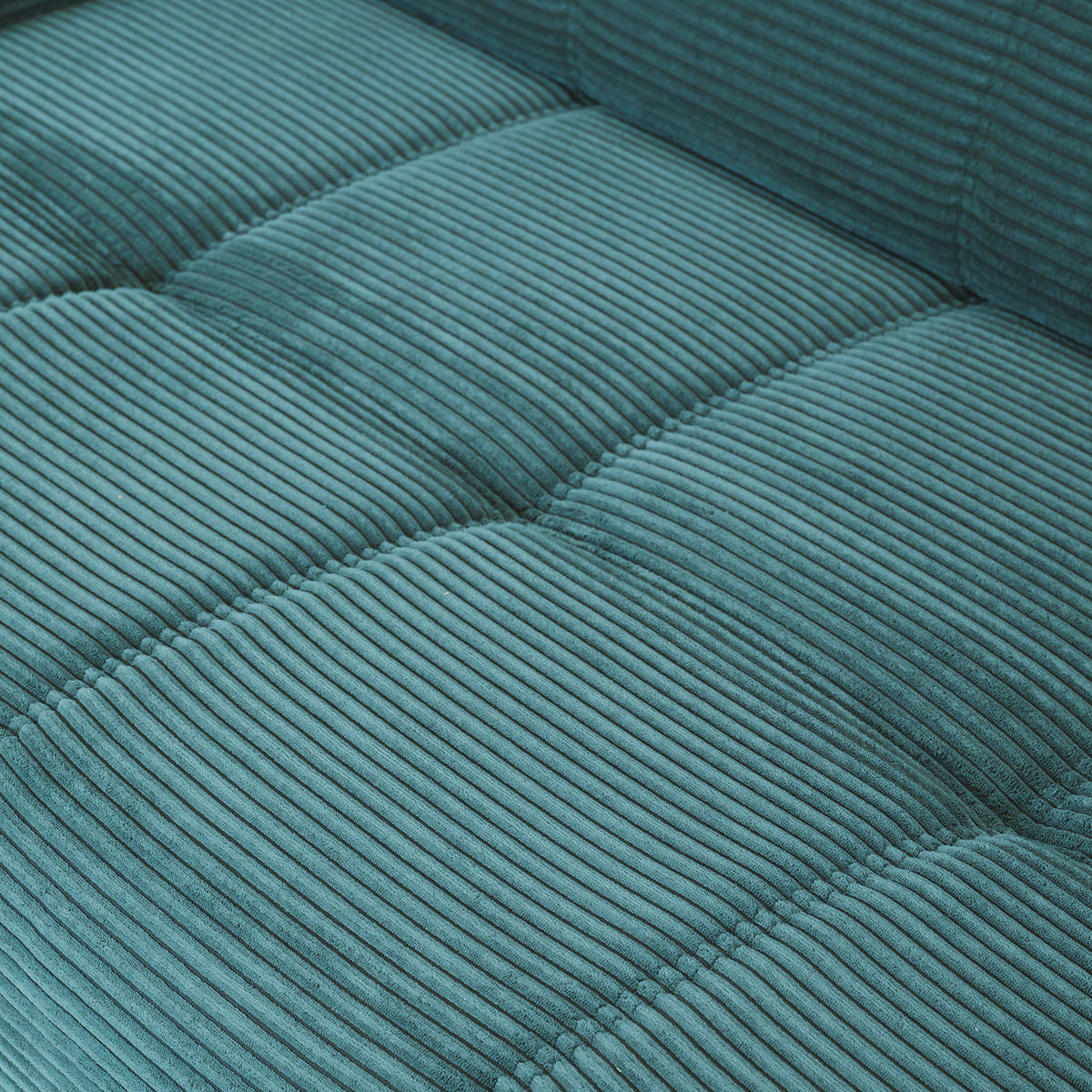 ECKSOFA in Cord Petrol  - Petrol/Schwarz, Konventionell, Textil/Metall (295/165cm) - Carryhome