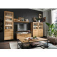 VITRINE  in massiv Wildeiche Schwarz, Wildeiche - Wildeiche/Schwarz, Design, Glas/Holz (60/197/39cm) - Linea Natura