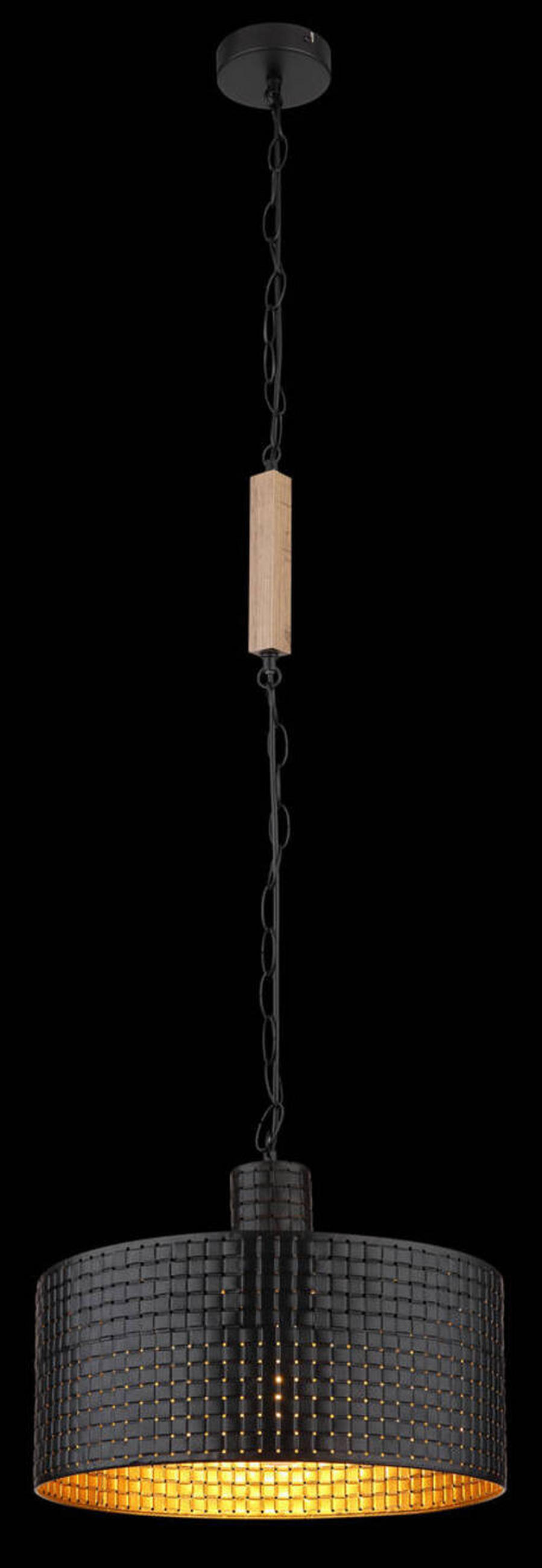 HÄNGLAMPA Rielly 140/25/120 cm  - svart/mörkbrun, Design, metall/trämaterial (140/25/120cm) - Globo