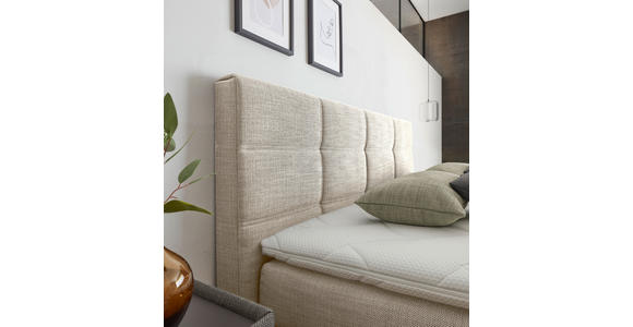 BOXSPRINGBETT 160/200 cm,  in Creme, Topper, Matratzen, H2 + H2 = mittel  - Creme/Schwarz, Design, Kunststoff/Textil (160/200cm) - Dieter Knoll
