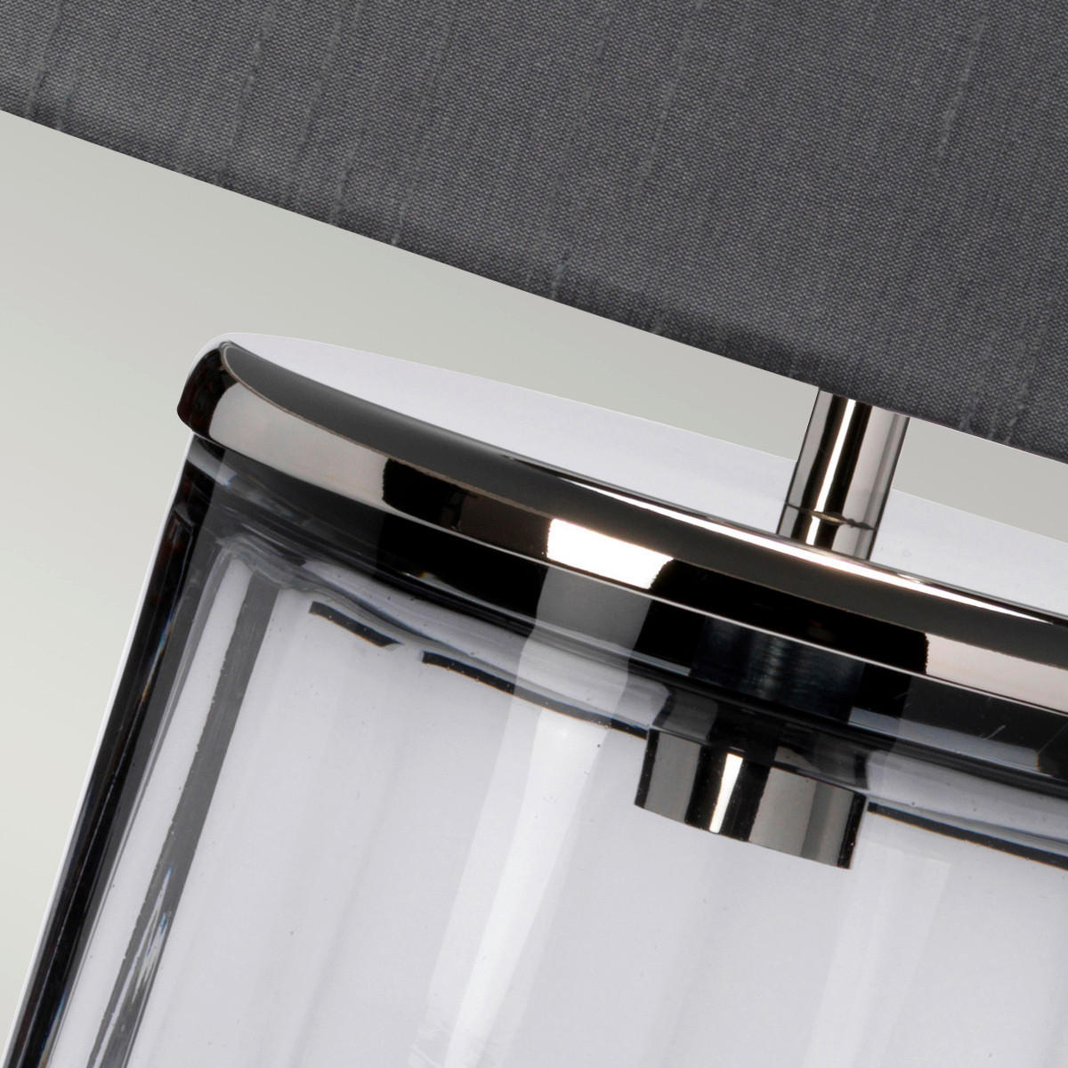 TISCHLEUCHTE - Grau/Nickelfarben, Design, Glas/Textil (35.5/60.4cm) - Elstead Lighting