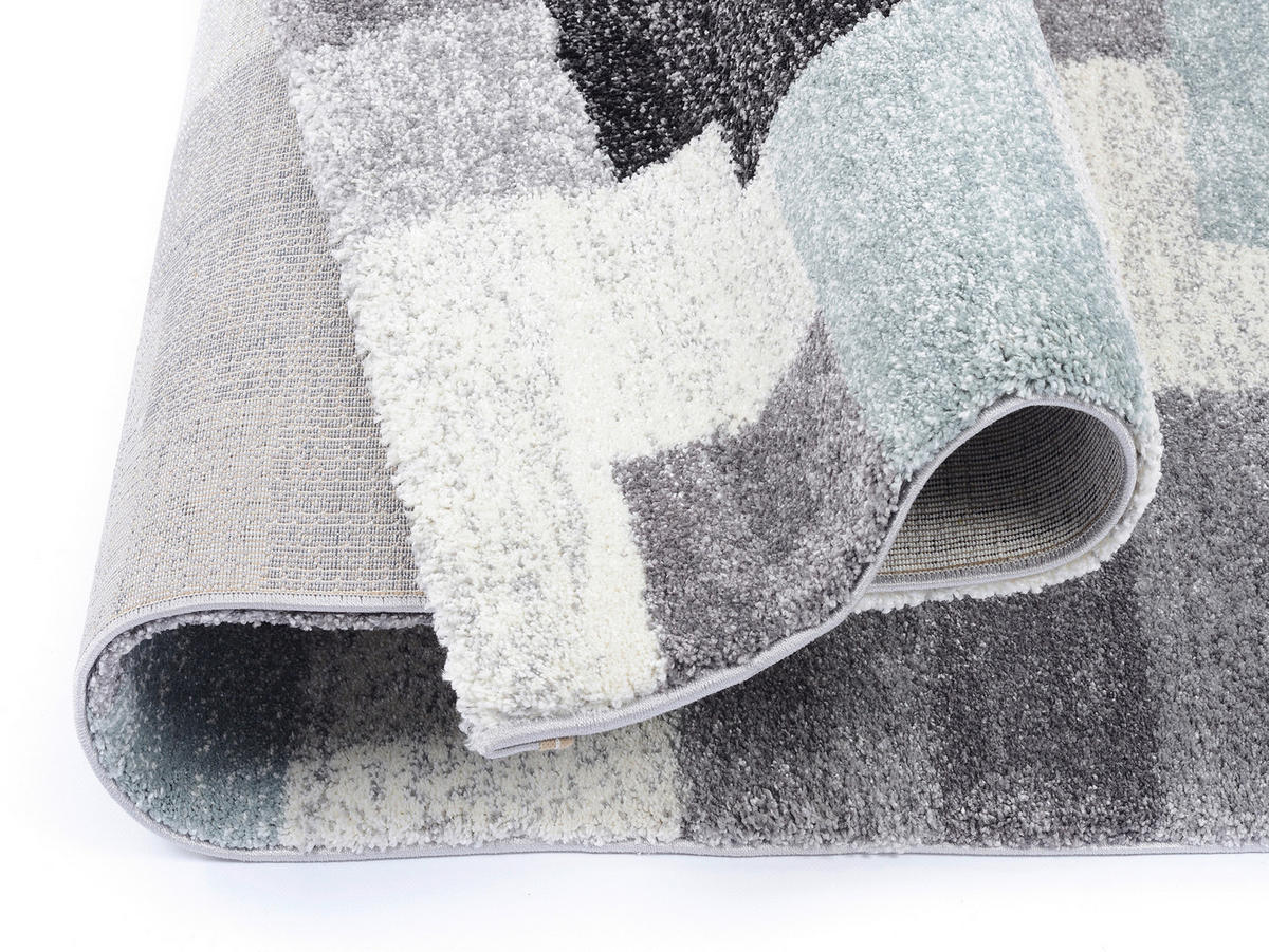 WEBTEPPICH 240/340 cm Astor Grid Grau, Blau  - Blau/Grau, Design, Textil (240/340cm) - Novel