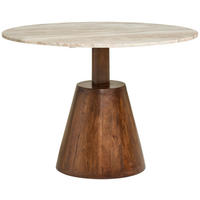 ÉTKEZŐASZTAL - diószínű, Modern, kő/fa (110/76/110cm) - Livetastic