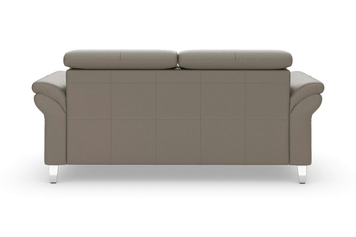3-SITZER-SOFA ARNGAST E Echtleder Grau  - Chromfarben/Grau, Basics, Leder/Metall (186/84/93cm) - Sit & More