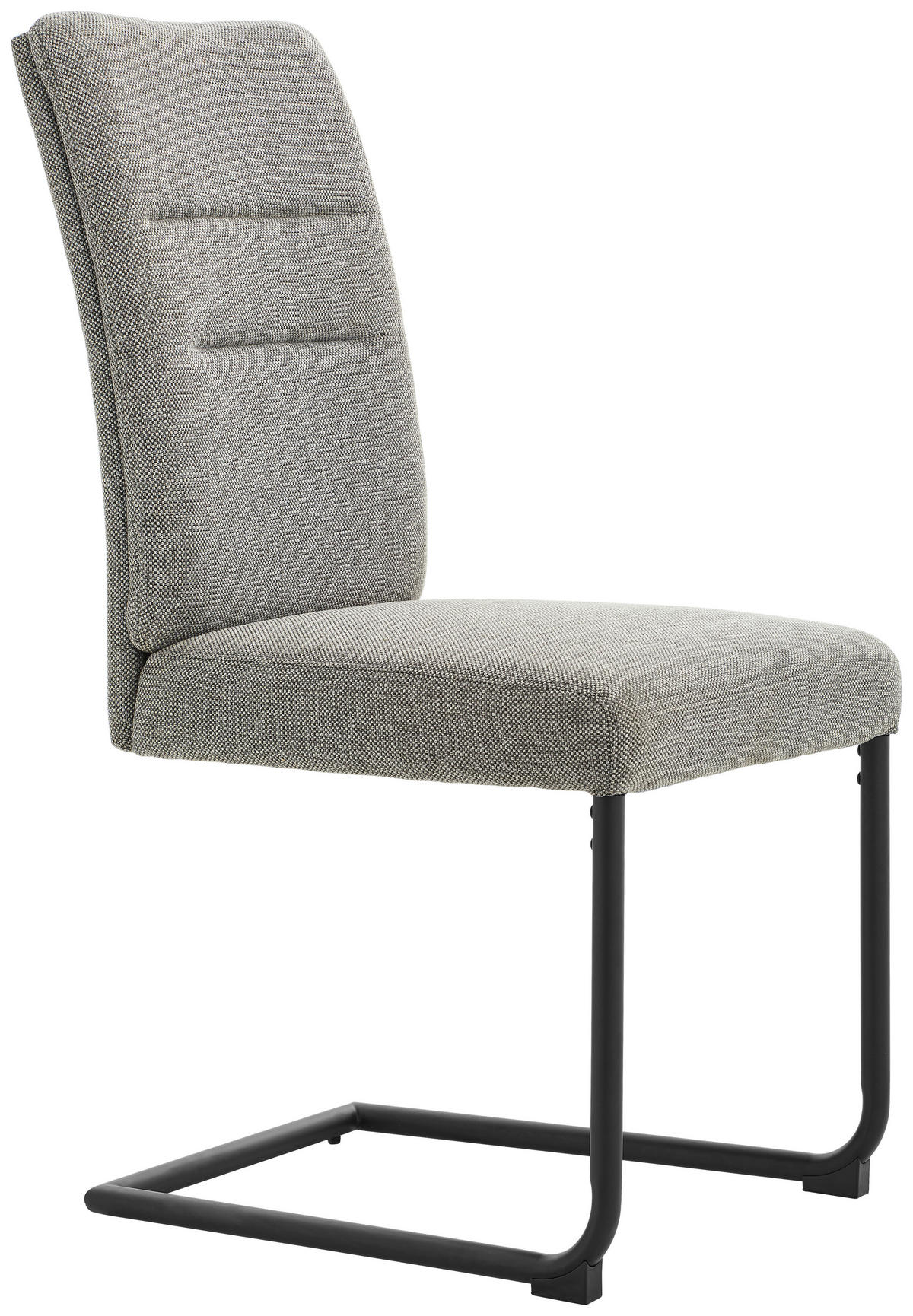 SZÁNKÓTALPAS SZÉK fém, textil fekete, világosszürke  - világosszürke/fekete, Design, textil/fém (48/98/63cm) - Novel