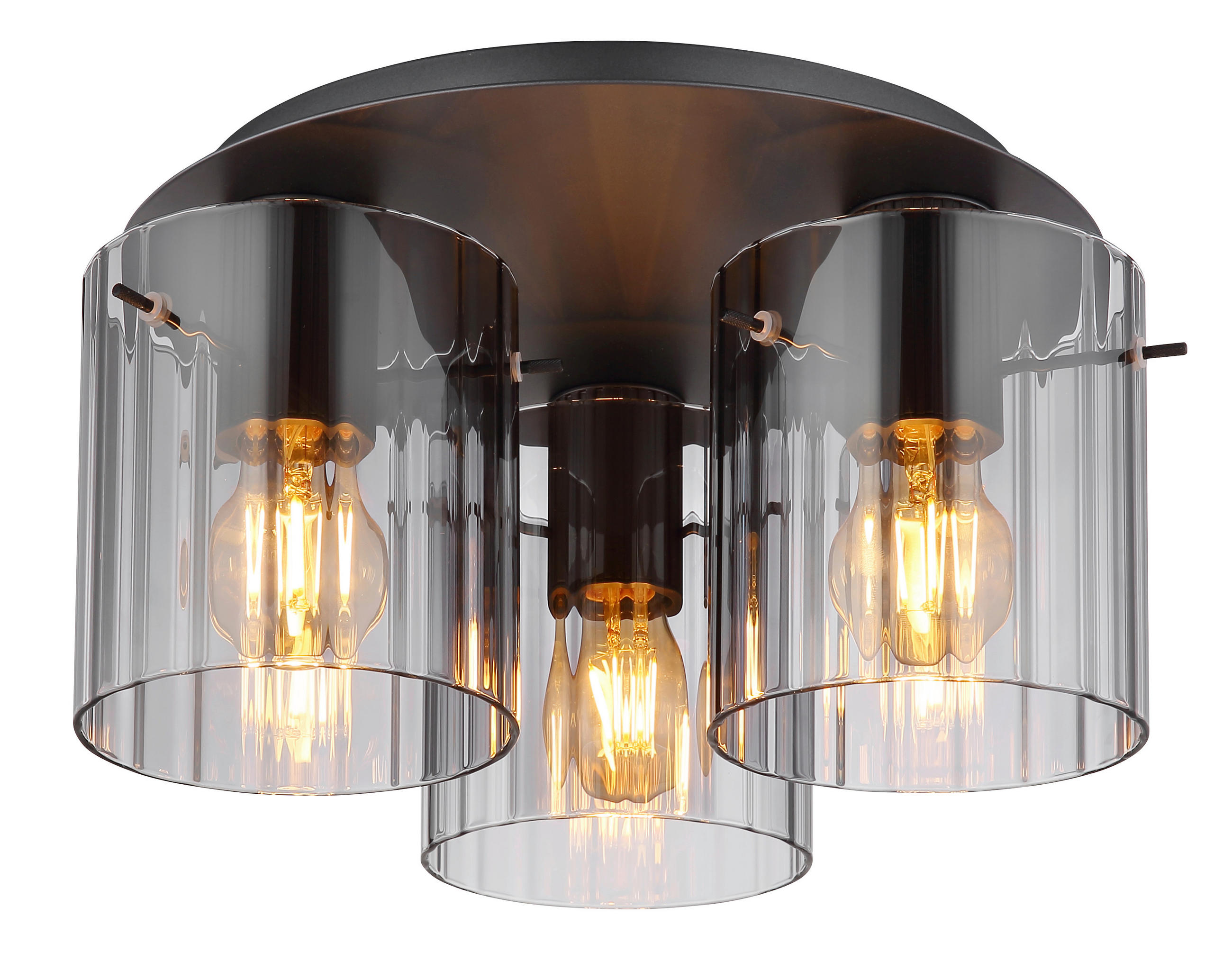 PLAFONIERĂ - gri închis, Design, sticlă/metal (37/20cm) - Novel