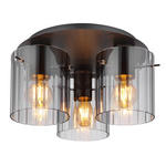 DECKENLEUCHTE  37/20 cm    - Dunkelgrau, Design, Glas/Metall (37/20cm) - Novel