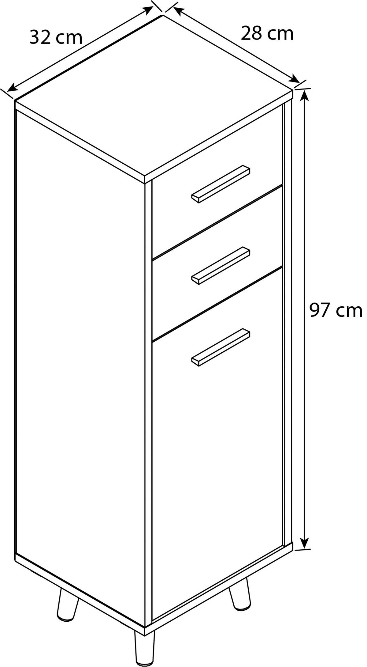 BADEZIMMER  in 124 cm  - Honigeiche/Weiß, MODERN, Holzwerkstoff (124cm) - MID.YOU