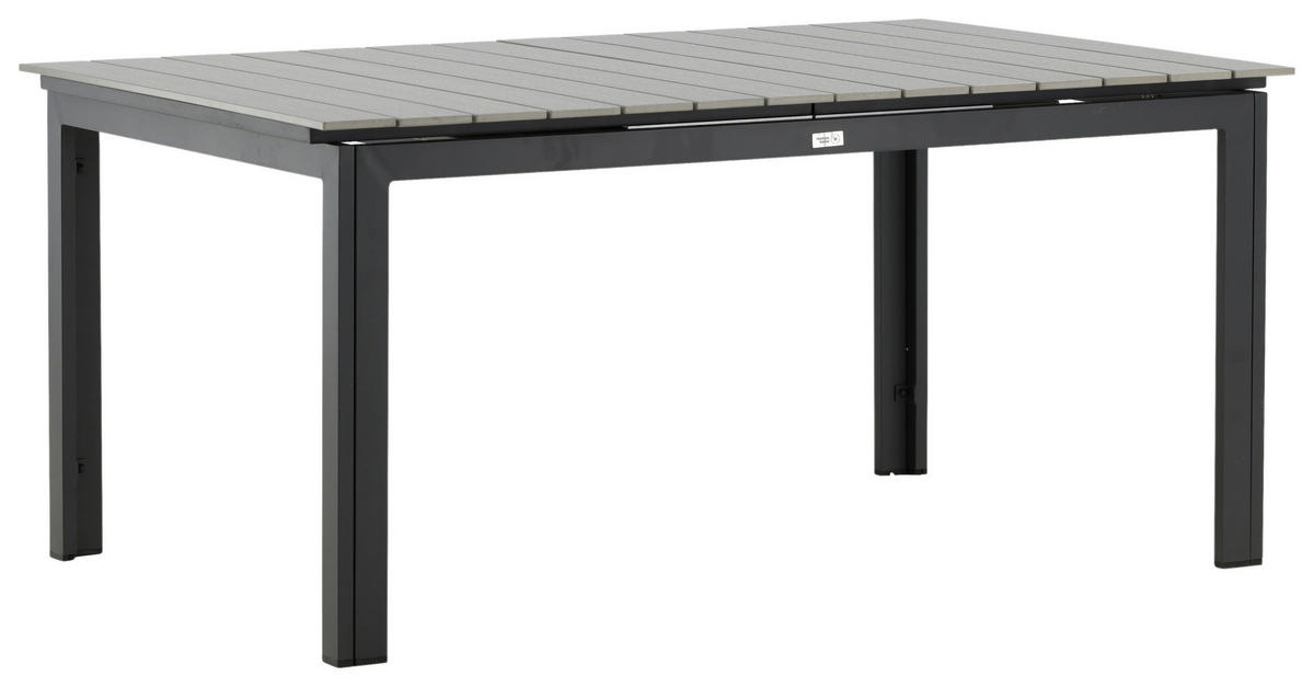 GARTENTISCH 160/100/75 cm Metall rechteckig  - Schwarz/Grau, KONVENTIONELL, Metall (160/100/75cm) - Gardenson