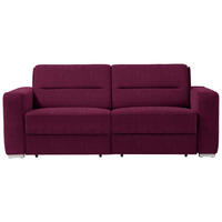 SCHLAFSOFA in Textil Aubergine  - Aubergine, Konventionell, Textil/Metall (202/86/92cm) - Sedda