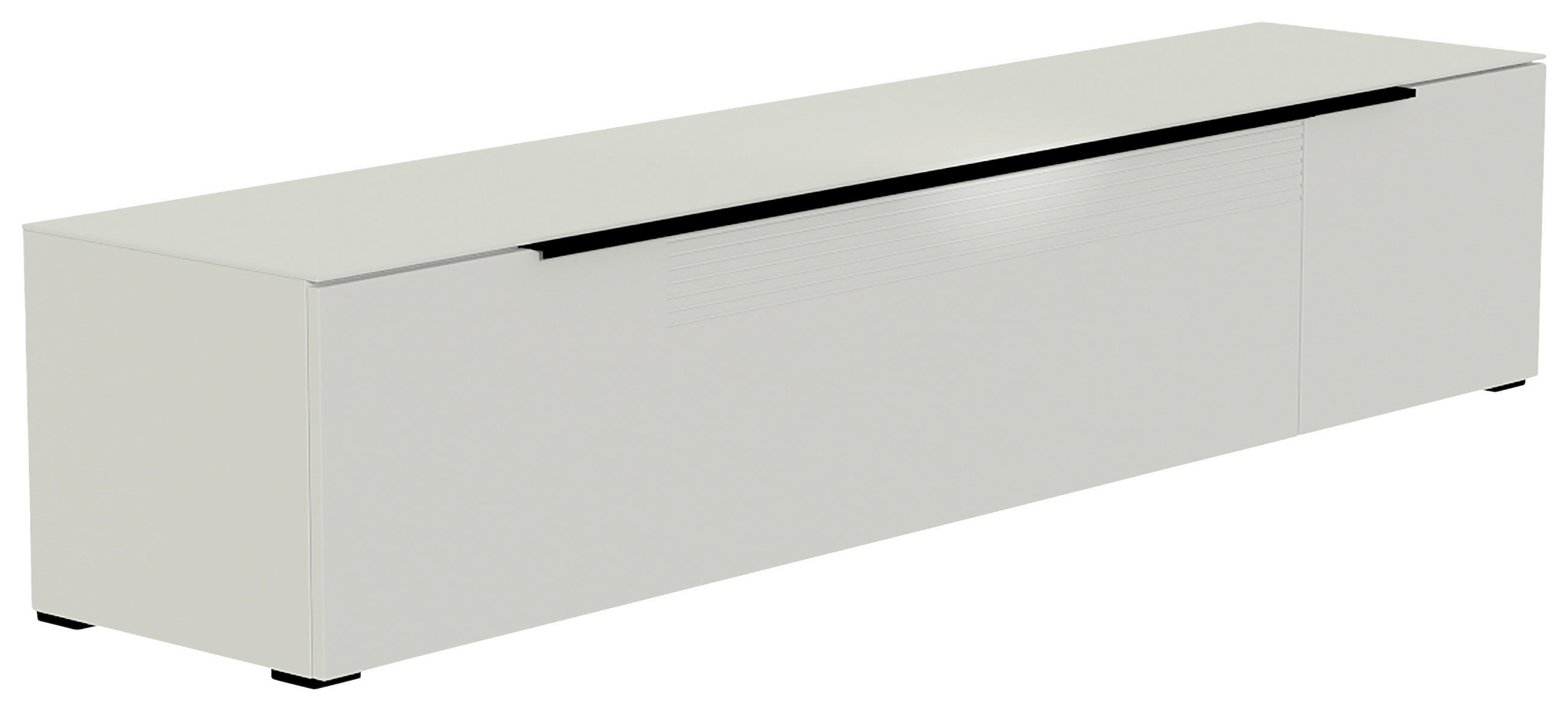 LOWBOARD  210/43/45 cm  - Schwarz/Weiß, Design, Glas/Holzwerkstoff (210/43/45cm) - Moderano