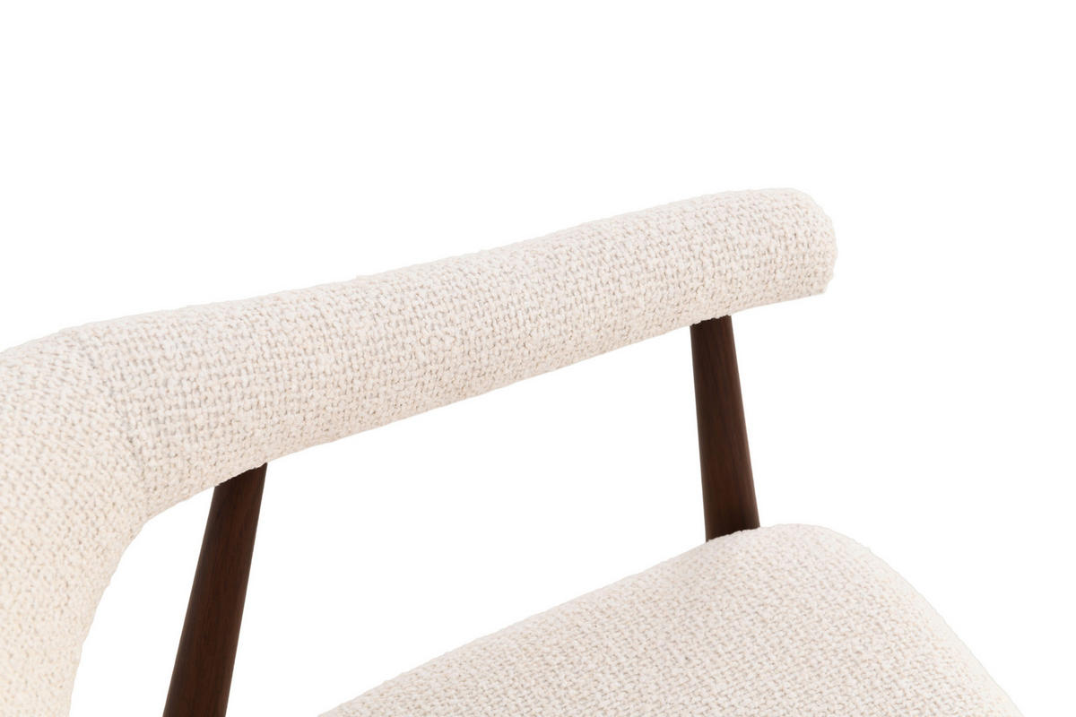 ARMLEHNSTUHL  Stoffauswahl Bouclé  Creme, Walnussfarben  - Walnussfarben/Creme, Design, Textil/Metall (58/78/60cm) - Lomoco