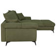 ECKSOFA Grün Cord Rückenkissen, Armlehnenkissen, Rücken echt  - Schwarz/Grün, KONVENTIONELL, Textil/Metall (332/231cm) - Carryhome
