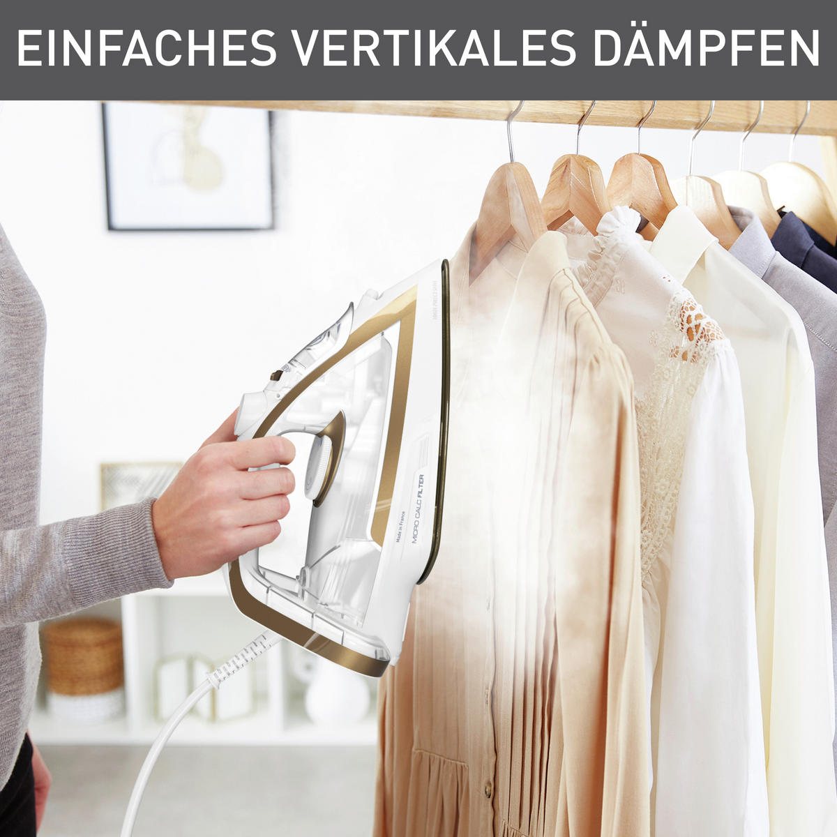 DAMPFBÜGELEISEN   - Weiß/Hellblau, Basics (34/14/18cm) - Tefal